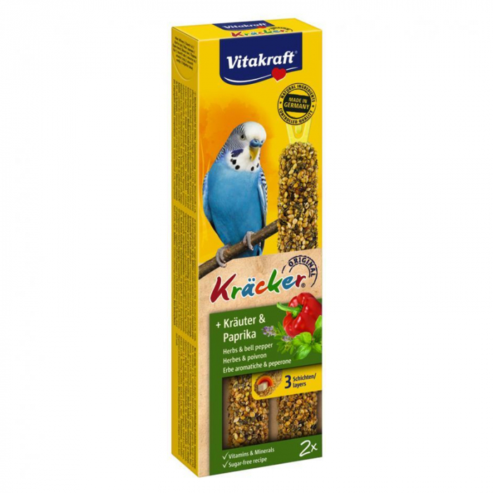 Batoane pentru perusi Vitakraft cu ierburi  ardei gras 2 buc