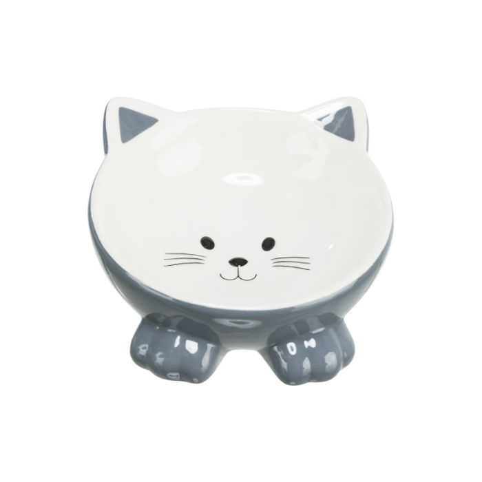 Castron din ceramica pentru pisici cu forma ergonomica Trixie 0,15 l/14 cm [2]