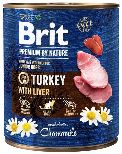 Conserva pentru caini Brit Premium cu curcan 800 gr
