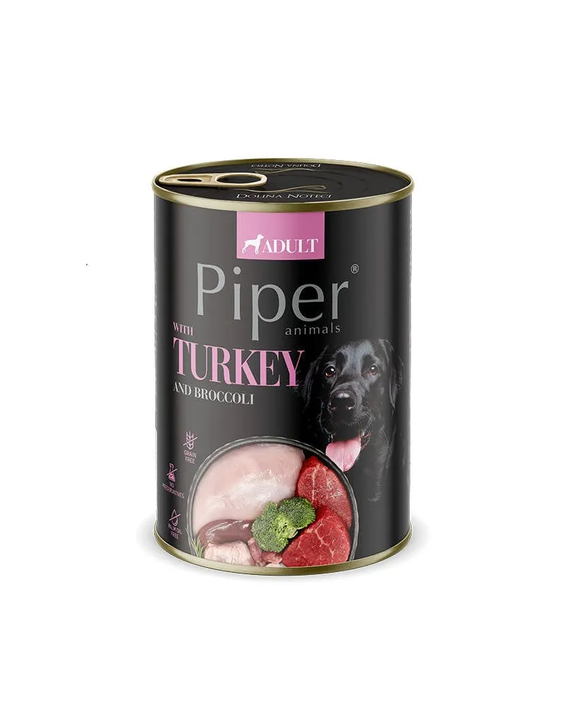 Conserva pentru caini Piper Adult cu curcan  broccoli