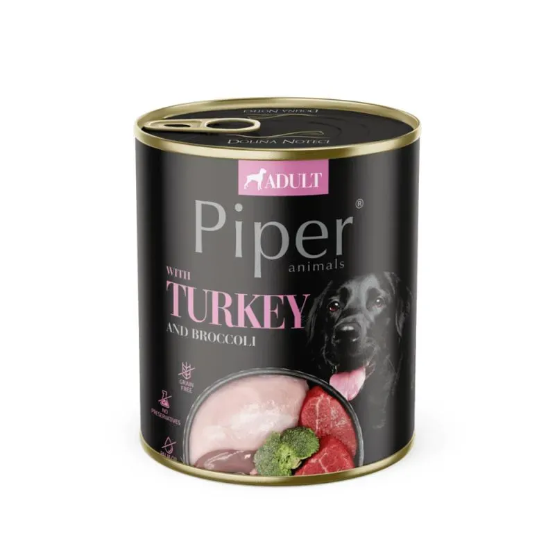Conserva pentru caini Piper Adult cu curcan  broccoli