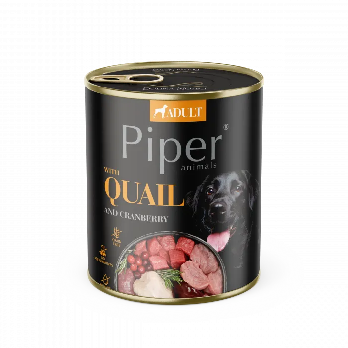 Conserva pentru caini Piper Adult cu prepelita  merisoare
