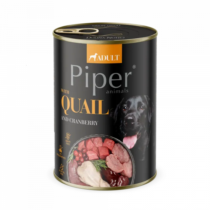 Conserva pentru caini Piper Adult cu prepelita  merisoare