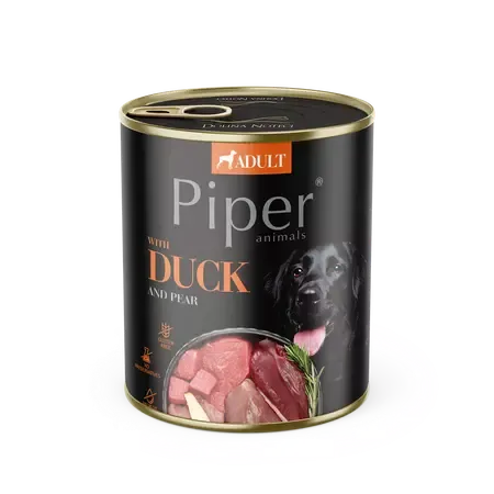 Conserva pentru caini Piper Adult cu rata  pere