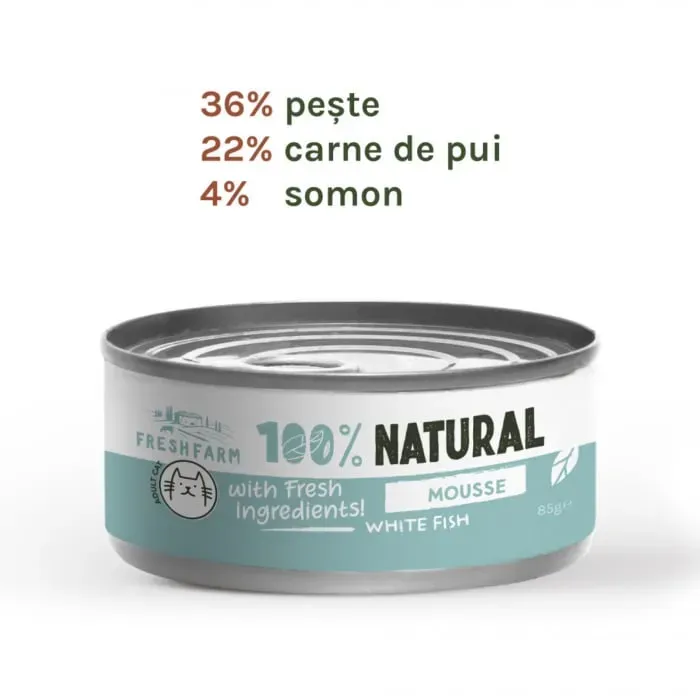 Conserva pentru pisici Fresh Farm Mousse cu peste 85 gr [2]