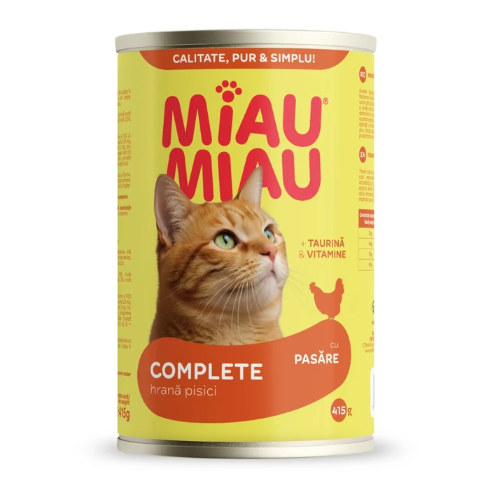 Conserva pentru pisici Miau Miau cu pasare 415 gr [2]