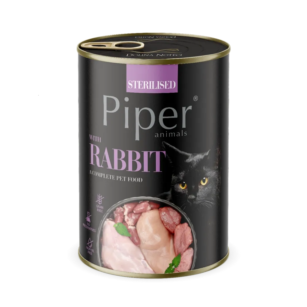 Conserva pentru pisici Piper Adult Sterilised cu iepure 400 gr