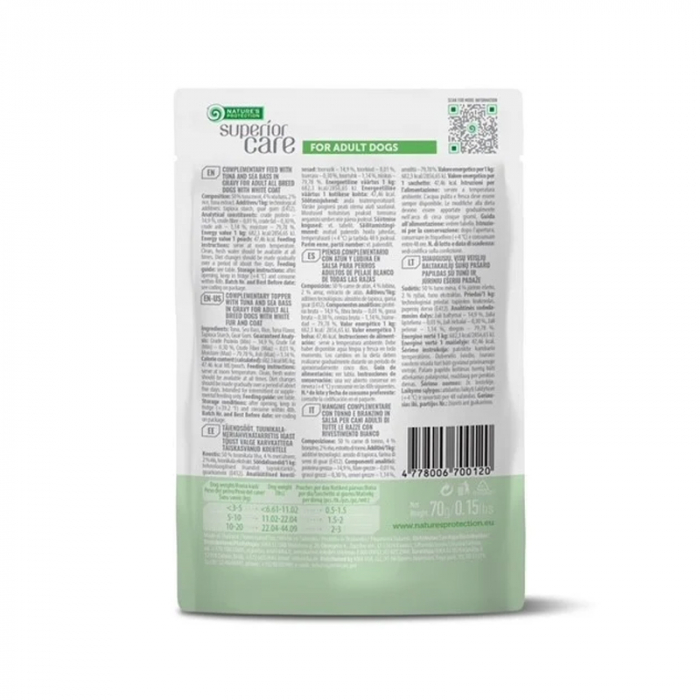 Gustari pentru caini N.P. Superior Care White Dogs cu ton & biban 70 gr [2]