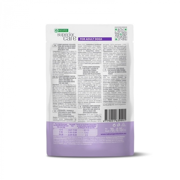 Gustari pentru caini N.P. Superior Care White Dogs cu ton & somon 70 gr [2]
