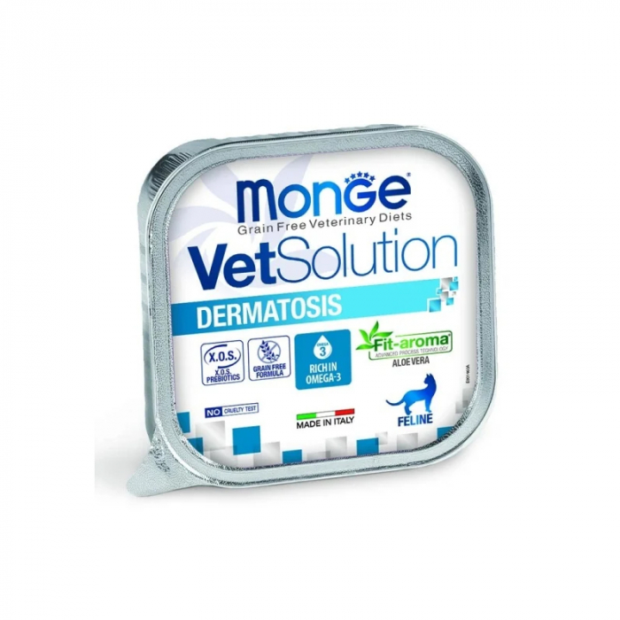Hrana dietetica pentru pisici Monge VetSolution Dermatosis 100 gr