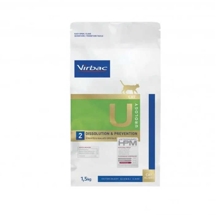 Hrana dietetica pentru pisici Virbac HPM U2 Urology Dissolution  Prevention 1,5 kg