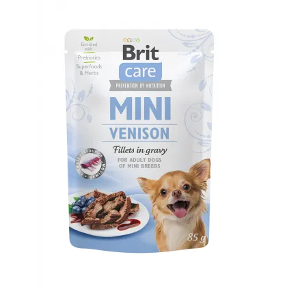 Hrana umeda pentru caini Brit Mini Adult Fillets in Gravy cu vanat 85 gr