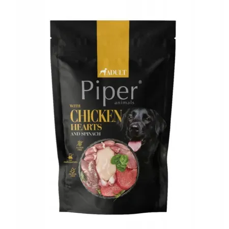 Hrana umeda pentru caini Piper Adult cu inimi de pui  spanac 500 gr