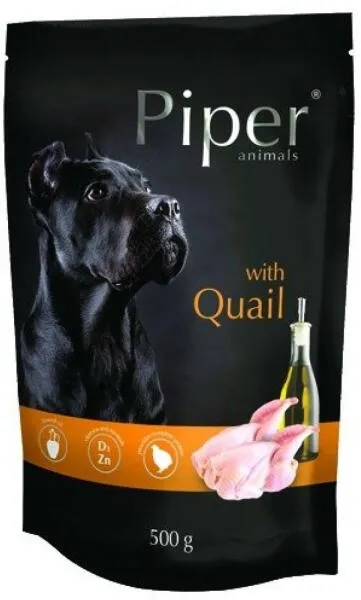 Hrana umeda pentru caini Piper Adult cu prepelita  merisor 500 gr