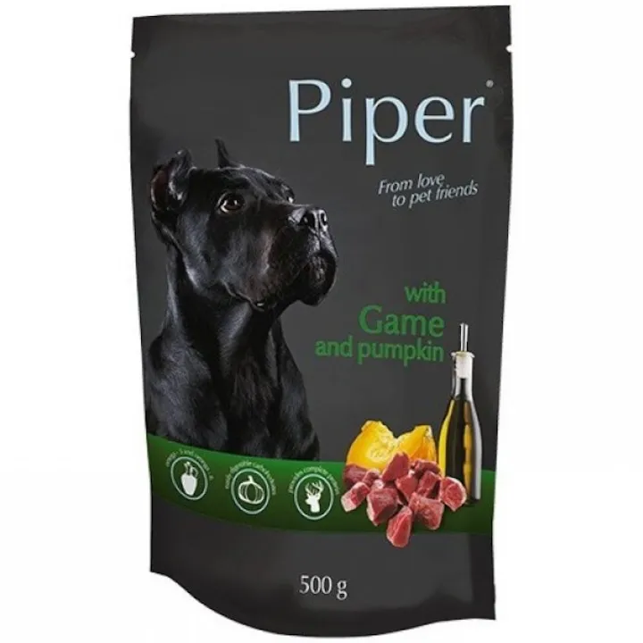 Hrana umeda pentru caini Piper Adult cu vanat  dovleac 500 gr