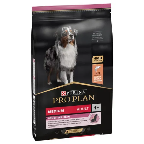 Hrana umeda pentru caini Pro Plan Medium Adult Sensitive Skin cu somon 10 kg