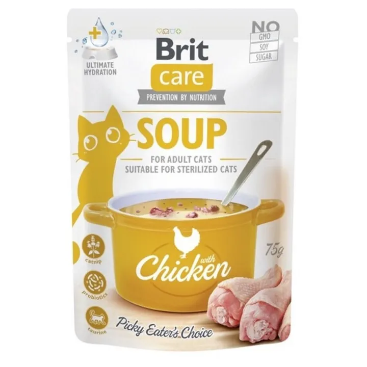 Hrana umeda pentru pisici Brit Care Soup cu pui 75 gr