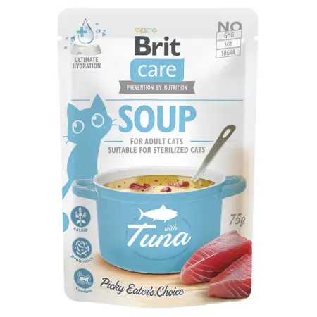Hrana umeda pentru pisici Brit Care Soup cu ton 75 gr