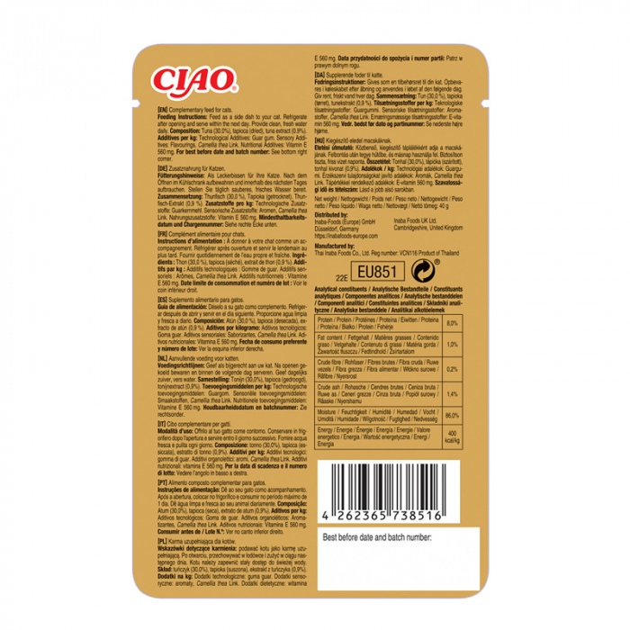 Hrana umeda pentru pisici Ciao Bisque cu ton 40 gr [2]