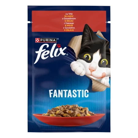 Hrana umeda pentru pisici Felix Fantastic cu vita 85 gr [2]