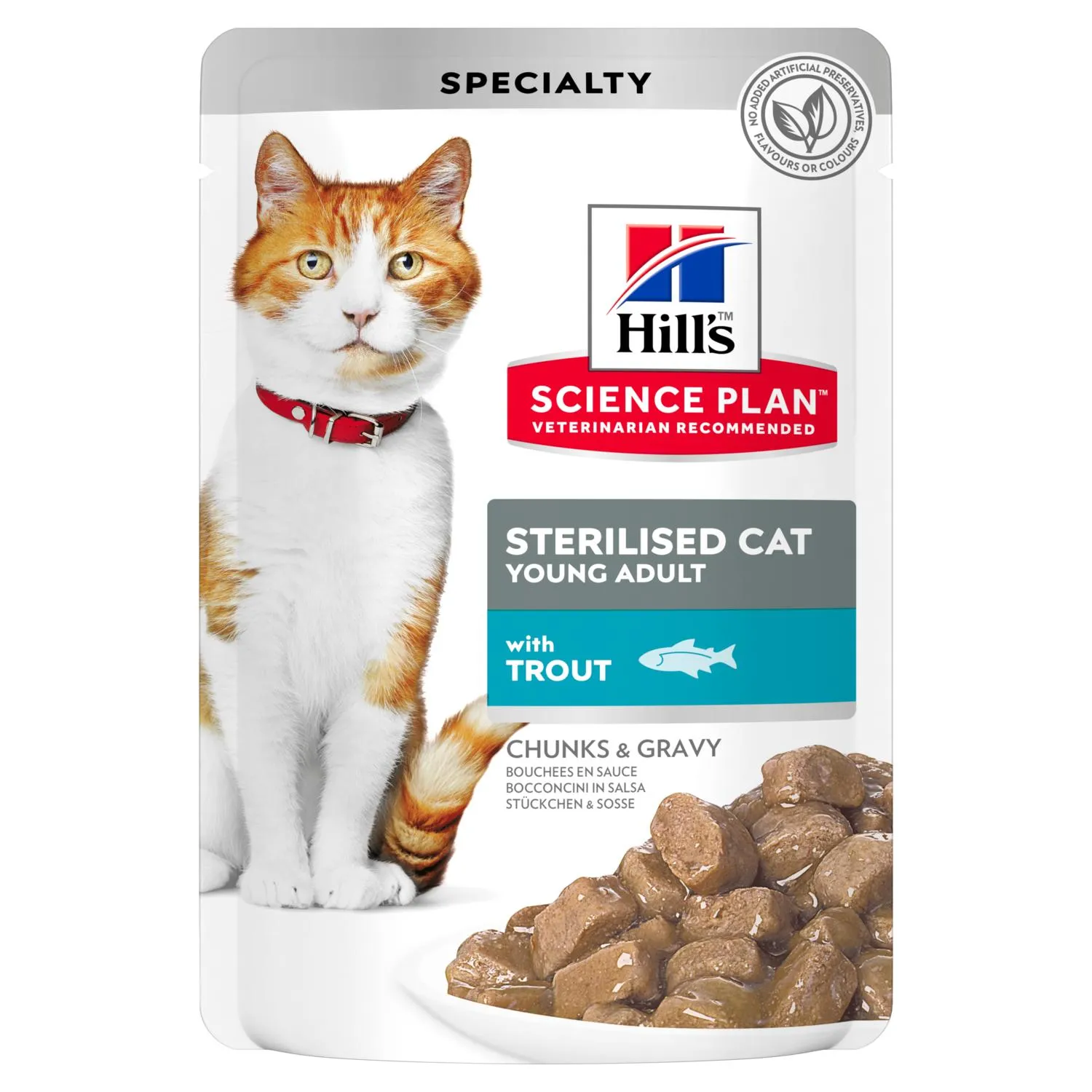 Hrana umeda pentru pisici Hill s SP Sterilised cu pastrav 85 gr