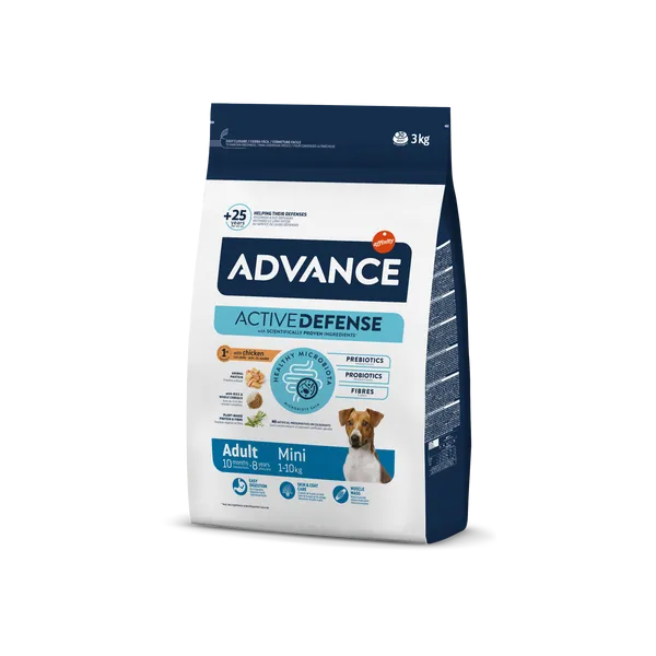 Hrana uscata pentru caini Advance Mini Adult cu pui  orez
