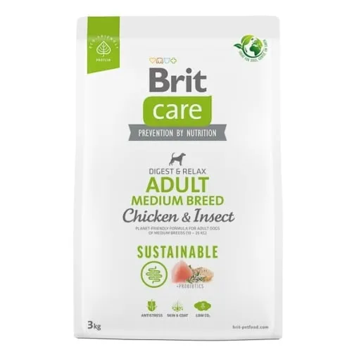 Hrana uscata pentru caini Brit Care Sustainable Adult Medium Breed 3 kg