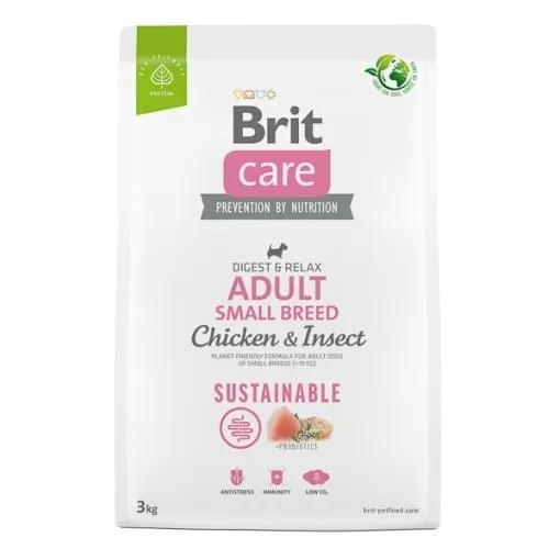 Hrana uscata pentru caini Brit Care Sustainable Adult Small Breed 3 kg