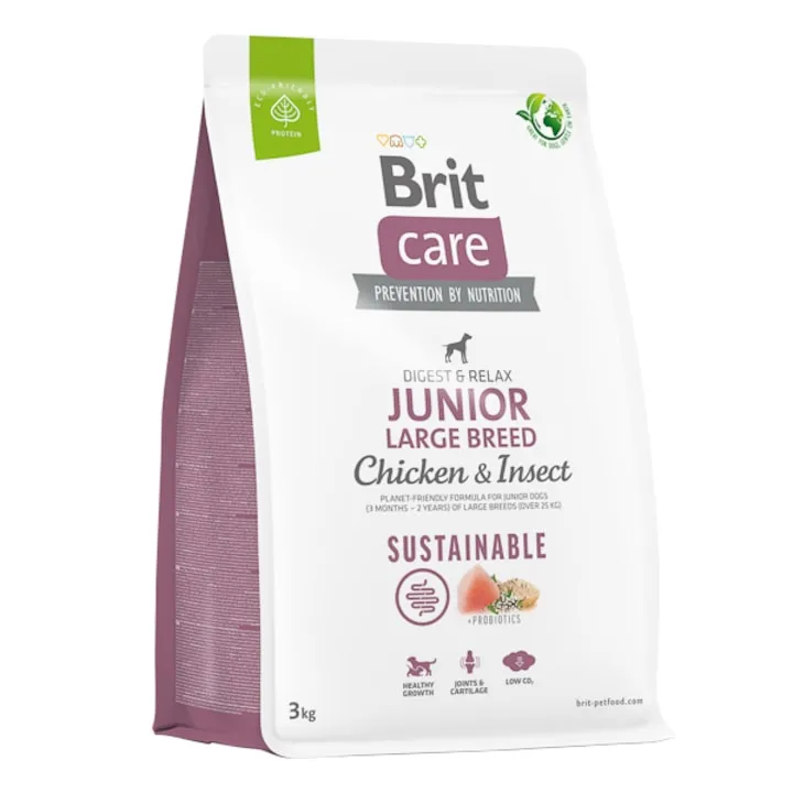 Hrana uscata pentru caini Brit Care Sustainable Junior Large Breed 3 kg