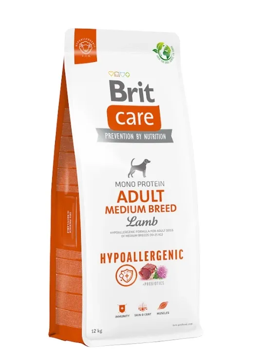 Hrana uscata pentru caini Brit Hypoallergenic Adult Medium Breed cu miel 12 kg