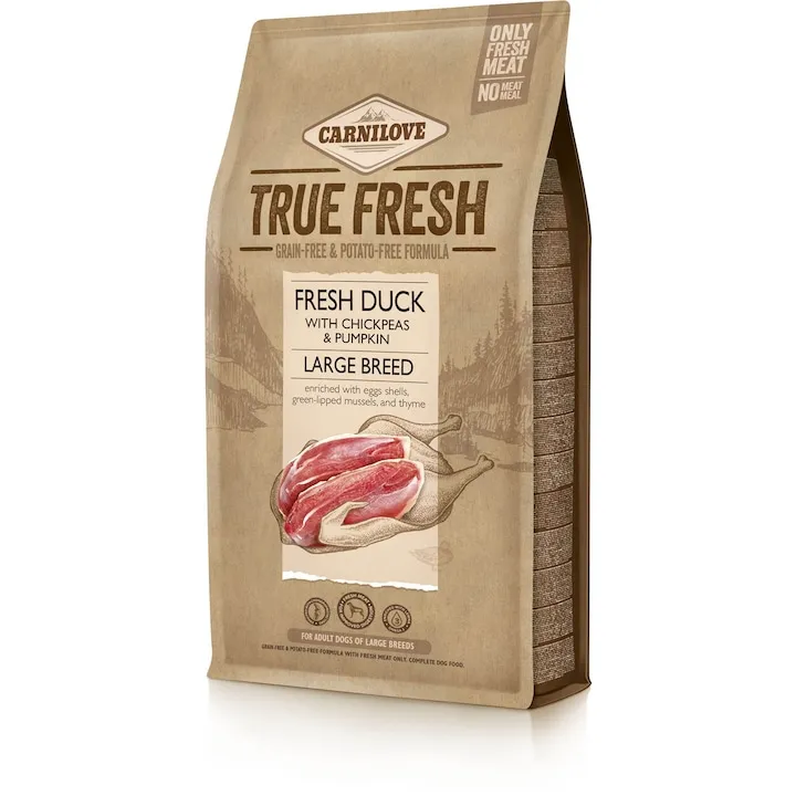Hrana uscata pentru caini Carnilove True Fresh Adult Large Breed cu rata 1,4 kg