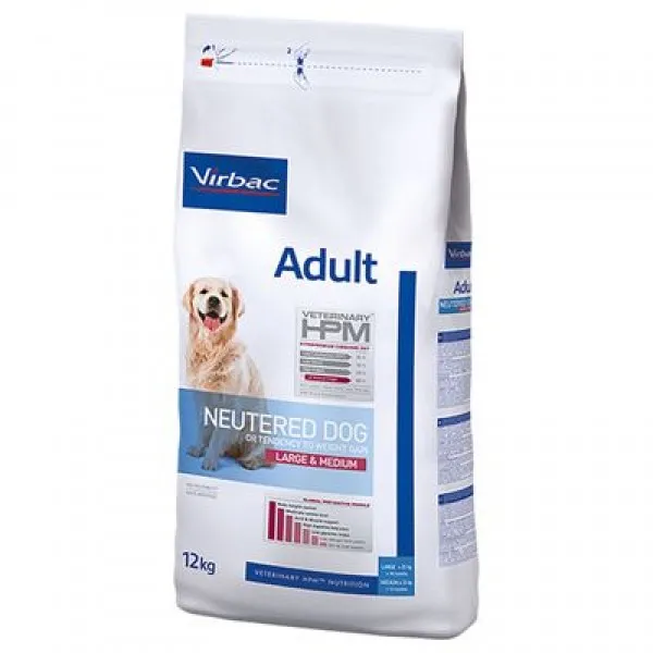 Hrana uscata pentru caini HPM Adult Virbac Neutered Large  Medium