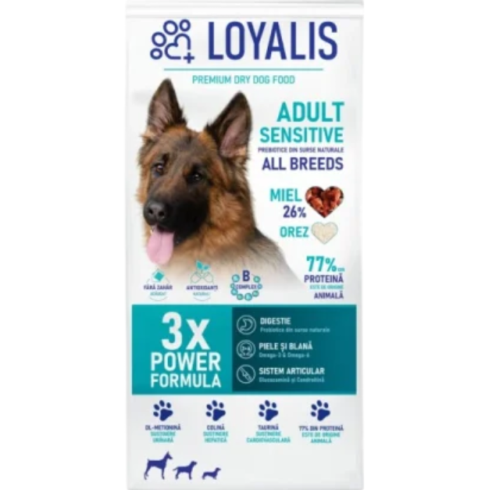 Hrana uscata pentru caini Loyalis Adult Sensitive cu miel 10 kg [2]