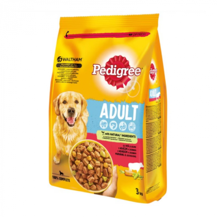 Hrana uscata pentru caini Pedigree Adult M/L cu vita & legume 3 kg [2]