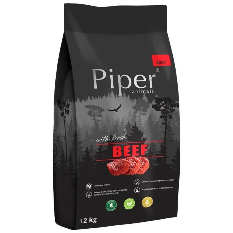 Hrana uscata pentru caini Piper Adult cu vita 12 kg