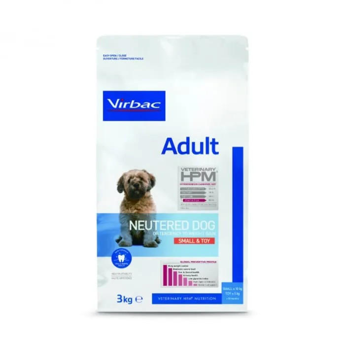Hrana uscata pentru caini Virbac HPM Adult Neutered Small  Toy