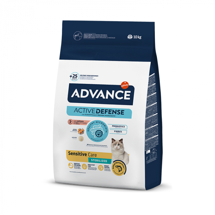 Hrana uscata pentru pisici Advance Sensitive Sterilised cu somon 10 kg [2]