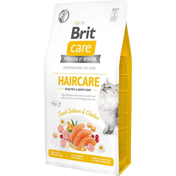 Hrana uscata pentru pisici Brit Care GF Healthy  Shiny Coat 7 kg