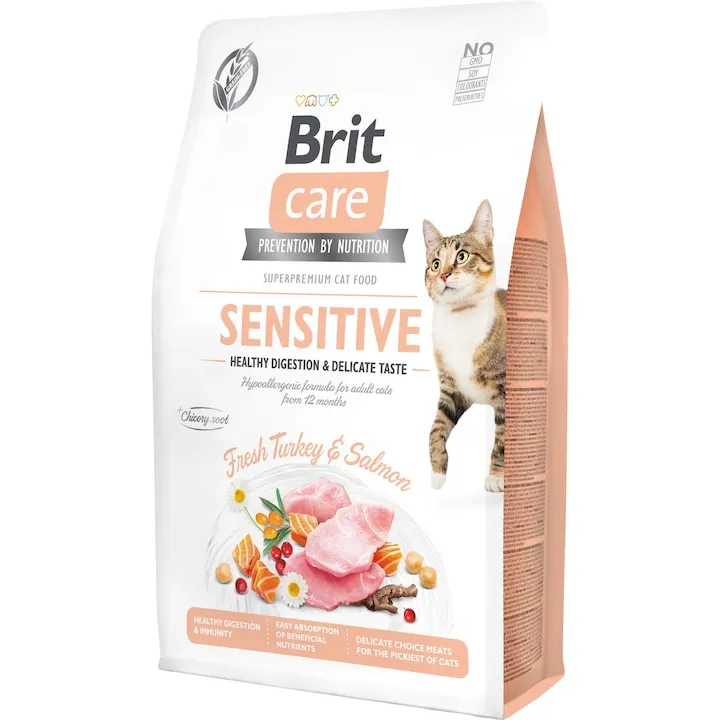 Hrana uscata pentru pisici Brit Care GF Sensitive Healthy Digestion  Delicate Taste