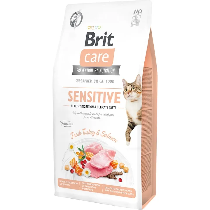Hrana uscata pentru pisici Brit Care GF Sensitive Healthy Digestion  Delicate Taste