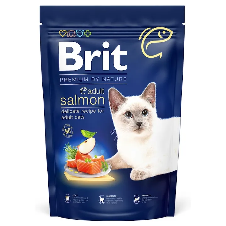 Hrana uscata pentru pisici Brit Premium by Nature Adult cu somon
