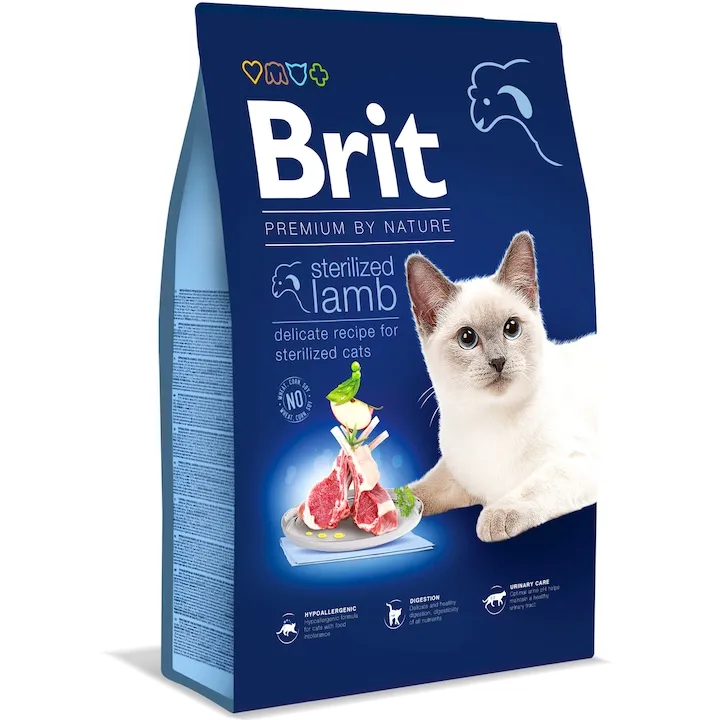 Hrana uscata pentru pisici Brit Premium by Nature Sterilized cu miel