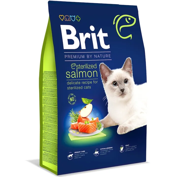 Hrana uscata pentru pisici Brit Premium by Nature Sterilized cu somon