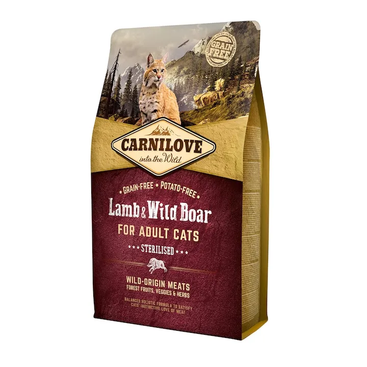 Hrana uscata pentru pisici Carnilove Fresh Sterilised cu miel  mistret 2 kg