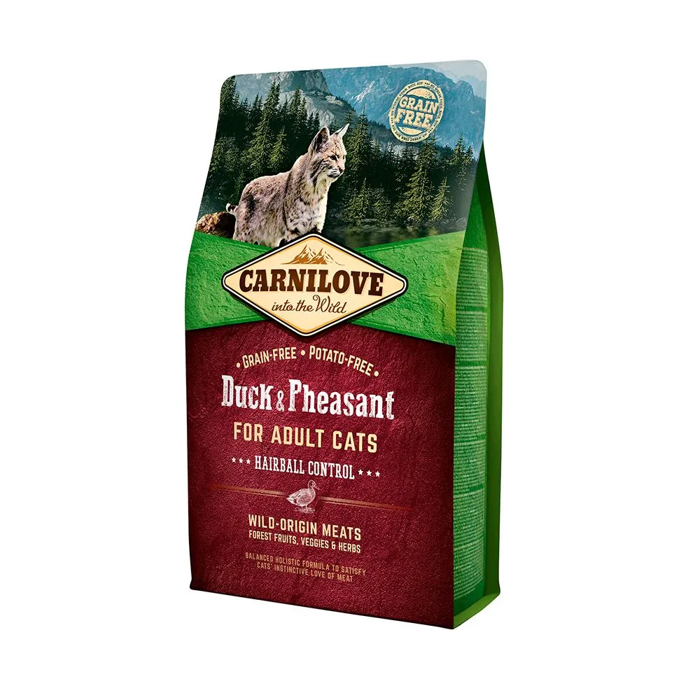 Hrana uscata pentru pisici Carnilove Hairball Control cu rata  fazan 2 kg