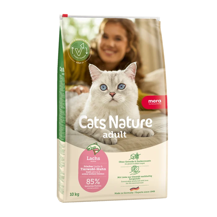 Hrana uscata pentru pisici Mera Cats Nature Adult cu somon 2 kg