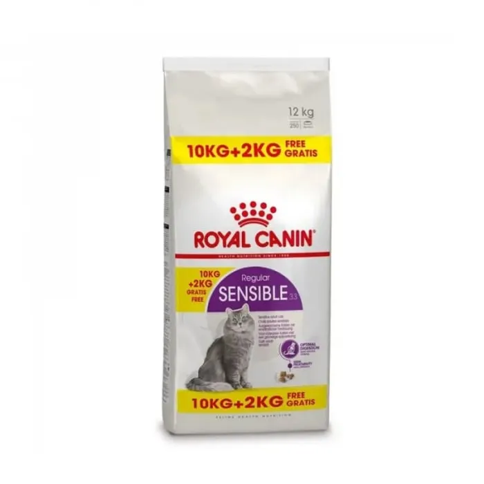 Hrana uscata pentru pisici Royal Canin Sensible 10 kg + 2 kg GRATIS