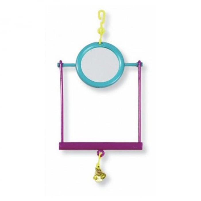 Jucarie leagan cu oglinda si clopotel pentru pasarile de colivie [2]