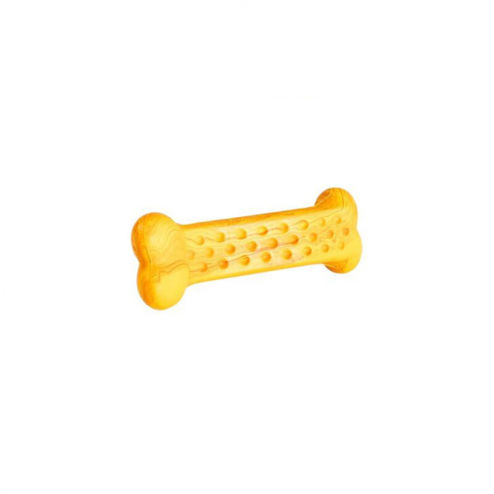 Jucarie pentru caini HipHop Dental Os Antibacterian cu aroma de pui 11 cm [2]