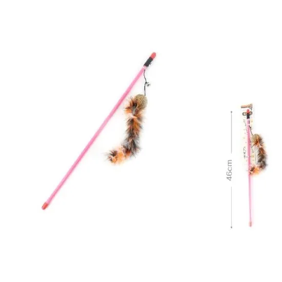 Jucarie pentru pisici Undita Minge  Coada 46 cm